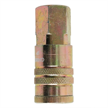 Interstate Pneumatics 1/2 Inch Industrial Steel Coupler x 3/8 Inch Female NPT CH860
